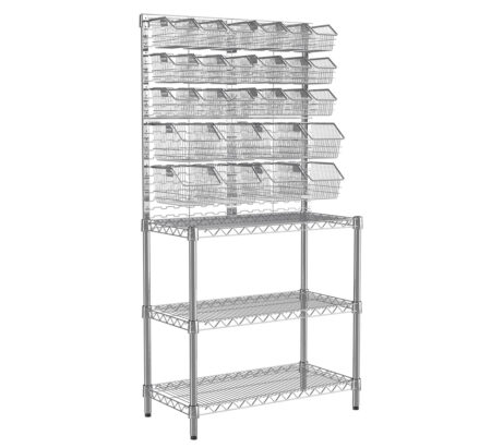 Freestanding - Shelving & Basket Racks (with wire bins)
