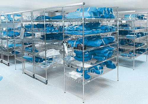 SURGISPAN®,Wire Shelving System,Wire Shelving,Nickel Chrome Shelving